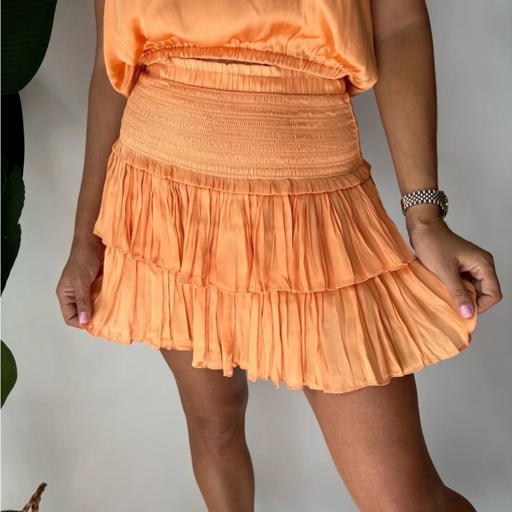The Reset Vibrant Orange Skater Skirt